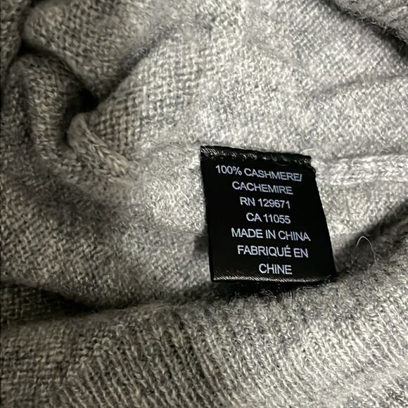 Skull Cashmere Sweater 100% Cashmere Crewneck Apres Ski Gray Size Large - Picture 3 of 5